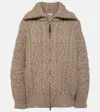 BRUNELLO CUCINELLI ARAN WOOL AND CASHMERE CARDIGAN