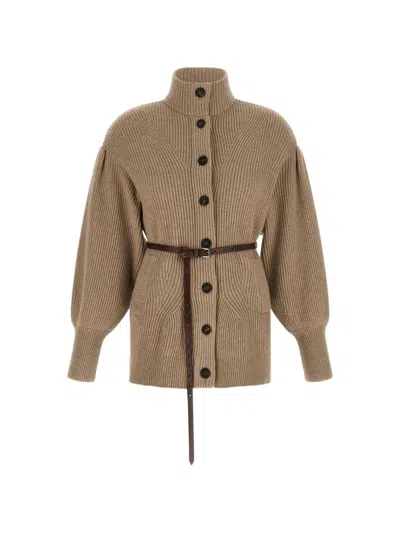 Brunello Cucinelli Wool And Cashmere Cardigan In Brown
