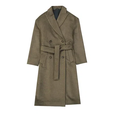 Brunello Cucinelli Wool And Cashmere Coat Women In Green