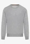 Brunello Cucinelli Wool And Cashmere Crewneck Sweater In Gray