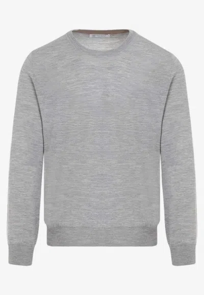 BRUNELLO CUCINELLI WOOL AND CASHMERE CREWNECK SWEATER