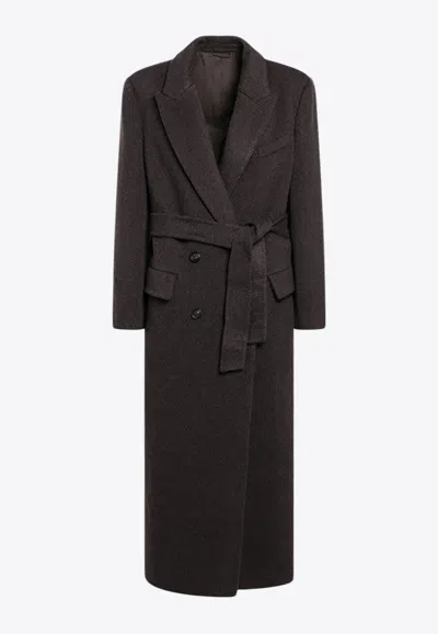 BRUNELLO CUCINELLI WOOL AND CASHMERE DOUBLE-BREASTED COAT