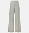 Brunello Cucinelli Linen-wool Tailored Trousers In Grey