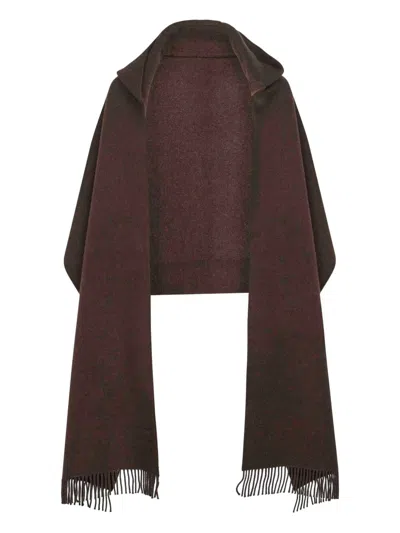 BRUNELLO CUCINELLI BRUNELLO CUCINELLI WOOL AND CASHMERE HOODED SCARF