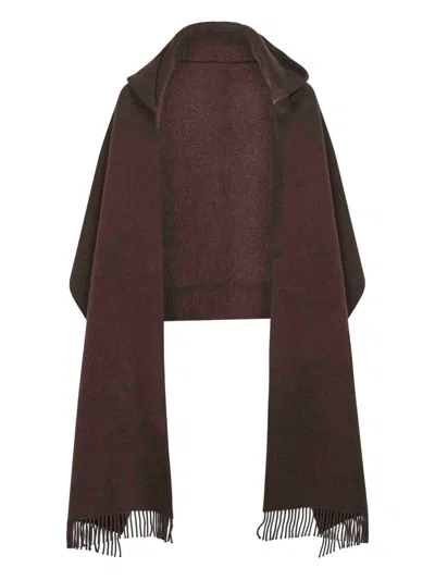 BRUNELLO CUCINELLI BRUNELLO CUCINELLI WOOL AND CASHMERE HOODED SCARF