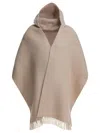 Brunello Cucinelli Wool And Cashmere Hooded Scarf Scarves Beige In Neutral
