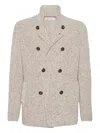 Brunello Cucinelli Cardigan With Metal Buttons In Neutral