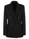 Brunello Cucinelli Double-breasted Fitted Blazer In Black