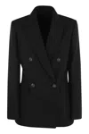 BRUNELLO CUCINELLI BRUNELLO CUCINELLI WOOL AND CASHMERE JACKET WITH NECKLACE