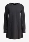 Brunello Cucinelli Wool And Cashmere Mini Dress In Gray