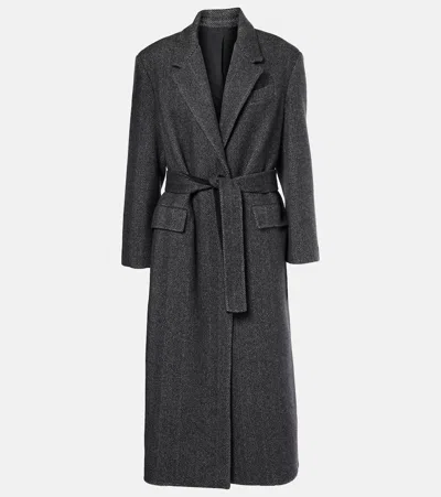 Brunello Cucinelli Wool And Cashmere Overcoat In Anthracite