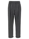 Brunello Cucinelli Women Wool And Cashmere Pants In Gray