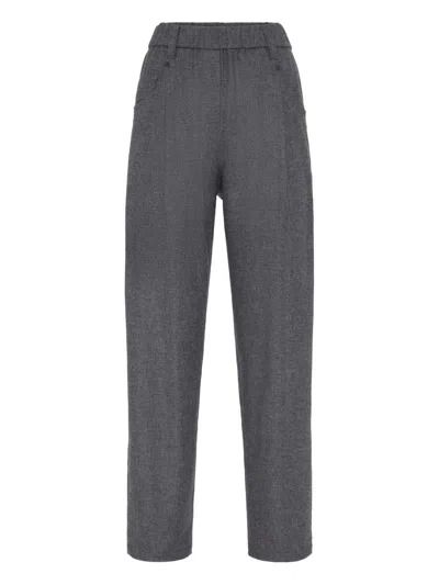Brunello Cucinelli Wool And Cashmere Pants In Gray