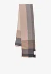 Brunello Cucinelli Colour-block Scarf In Wool And Cashmere In Multi