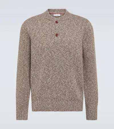 Brunello Cucinelli Wool And Cashmere Sweater In Brown
