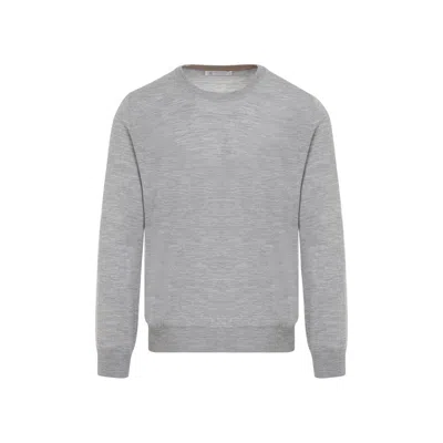 Brunello Cucinelli Wool And Cashmere Sweater Men In Grey
