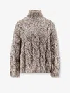 Brunello Cucinelli Wool And Cashmere Sweater With Sequins In Sand