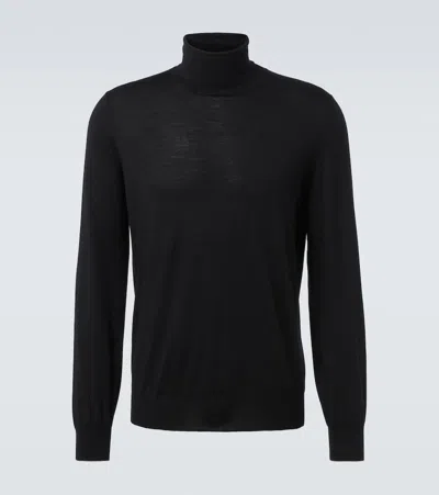 Brunello Cucinelli Wool And Cashmere Turtleneck Sweater In Black