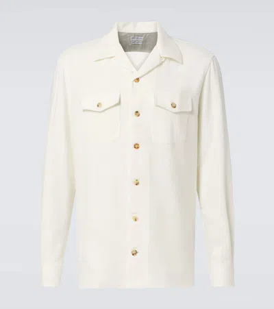 Brunello Cucinelli Wool And Cashmere Western Shirt In White