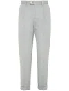 Brunello Cucinelli Wool And Cotton Trousers With Cuffs In Grey