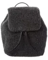Brunello Cucinelli Wool & Leather Backpack In Black
