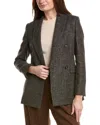 Brunello Cucinelli Wool & Linen-blend Blazer In Black