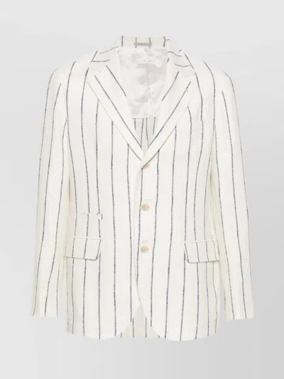 Brunello Cucinelli Linen-wool Suit Jacket In White