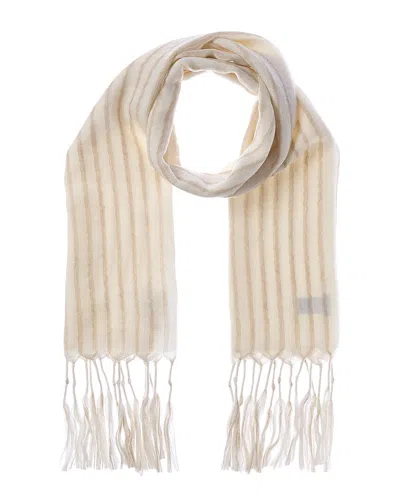 Brunello Cucinelli Wool & Linen-blend Scarf In White