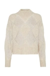 Brunello Cucinelli Sequined High-neck Jumper In Beige