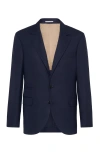 Brunello Cucinelli Single-breasted Virgin-wool Blazer In Blue