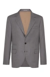 Brunello Cucinelli Single-breasted Suit Blazer In Grey