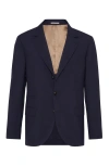 Brunello Cucinelli Single-breasted Virgin-wool Blazer In Navy Blue