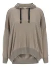 Brunello Cucinelli Wool And Silk Blend Hoodie In Brown