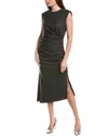 Brunello Cucinelli Wool & Silk-blend Midi Dress In Black