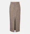Brunello Cucinelli Wool And Silk-blend Midi Skirt In Brown