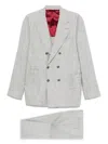 Brunello Cucinelli Men Wool And Silk Double-breasted Suit In Gray