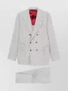 Brunello Cucinelli Men Wool And Silk Double-breasted Suit In Gray