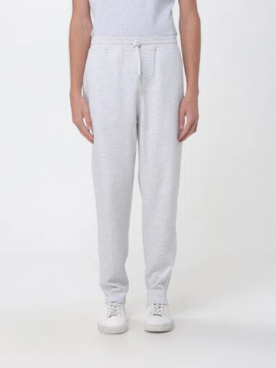 Brunello Cucinelli Wool And Silk Drawstring Jogging Trousers In Gray