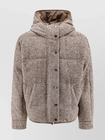 Brunello Cucinelli Wool And Silk Reversible Down Jacket
