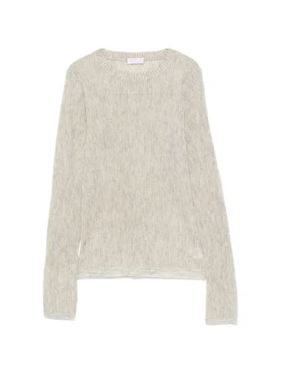 Brunello Cucinelli Wool And Silk Sweater In Gray