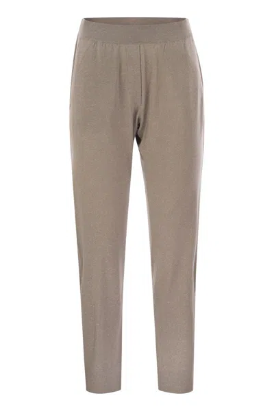 Brunello Cucinelli Wool And Silk Trousers In Neutral