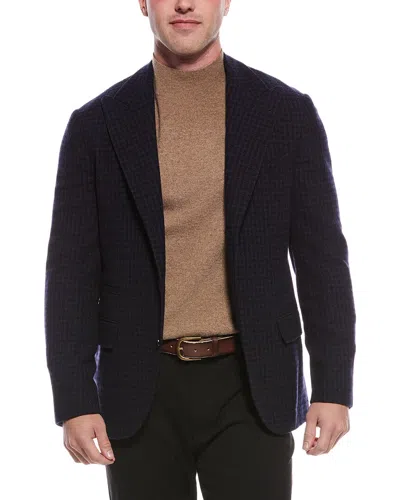 Brunello Cucinelli Navy Wool Tailored Blazer In Blue