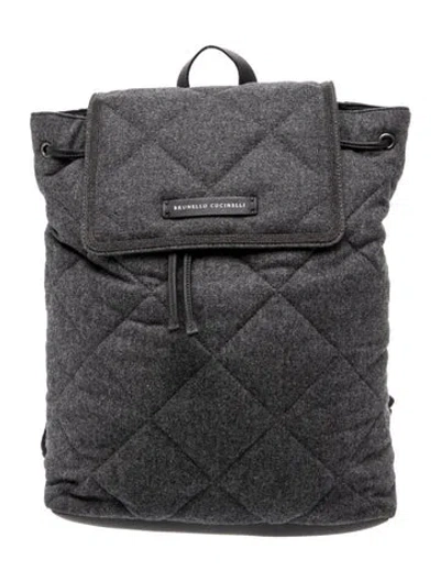 Pre-owned Brunello Cucinelli Wool Backpack In Grey