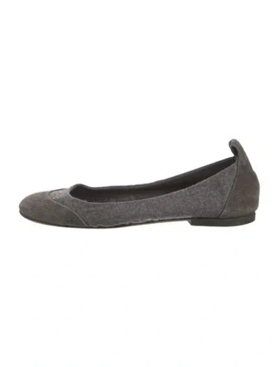 Pre-owned Brunello Cucinelli Wool Ballet Flats In Gray
