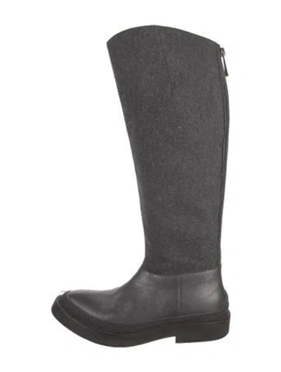 Pre-owned Brunello Cucinelli Wool Beaded Accents Riding Boots In Gray