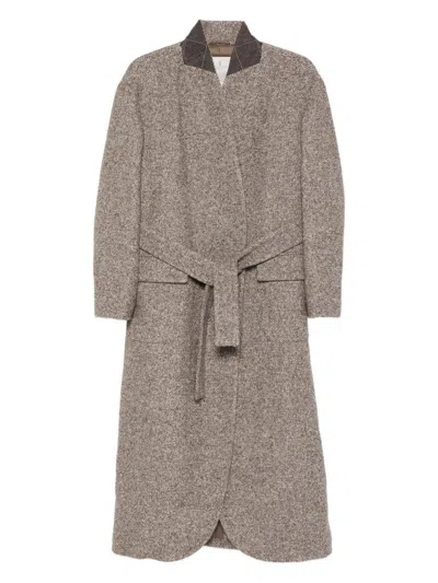 BRUNELLO CUCINELLI BRUNELLO CUCINELLI WOOL BELTED COAT