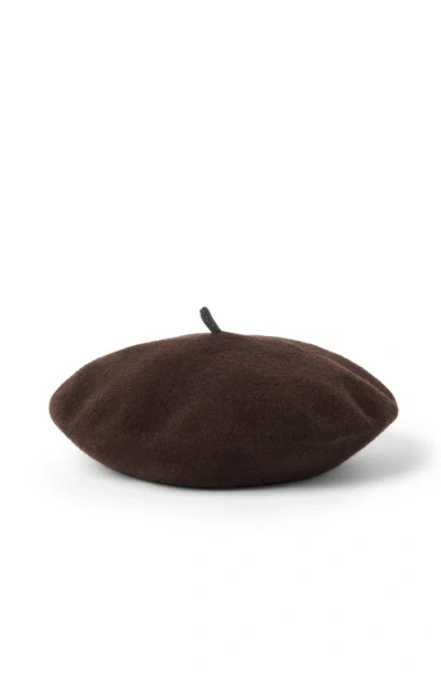 Brunello Cucinelli Wool Beret In Brown