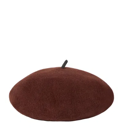 Brunello Cucinelli Wool Beret In Red