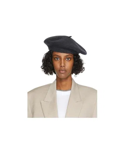 Brunello Cucinelli Wool Beret With Precious Detail In Nude