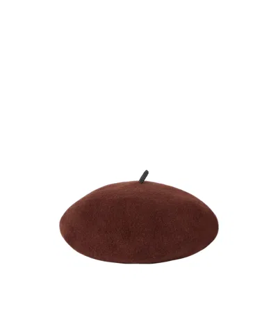 Brunello Cucinelli Wool Beret With Precious Detail In Ruby